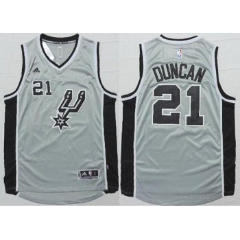 Men's San Antonio Spurs #21 Tim Duncan Revolution 30 Swingman 2014 New Gray Jersey