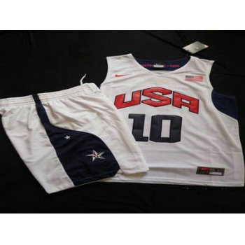 2012 Olympics Team USA 10 Kobe Bryant White Basketball Suit