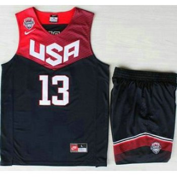 2014 USA Dream Team #13 James Harden Blue Basketball Jersey Suits