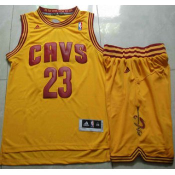 Cleveland Cavaliers #23 LeBron James Yellow Revolution 30 Swingman Jersey Short Suits