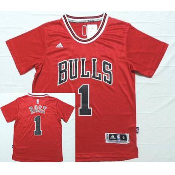 Men's Chicago Bulls #1 Derrick Rose Revolution 30 Swingman 2014 New Red Short-Sleeved Jersey