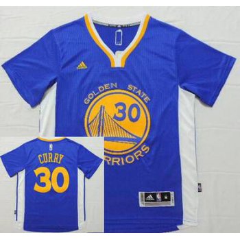 Men's Golden State Warriors #30 Stephen Curry Revolution 30 Swingman 2014 New Blue Short-Sleeved Jersey