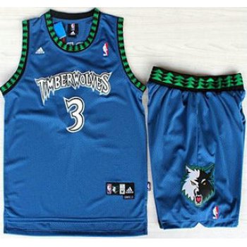Minnesota Timberwolves #3 Stephon Marbury Blue Swingman Jerseys Short Suits