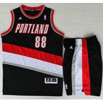Portland Trail Blazers #88 Nicolas Batum Black Revolution 30 Swingman Jersey Short Suits