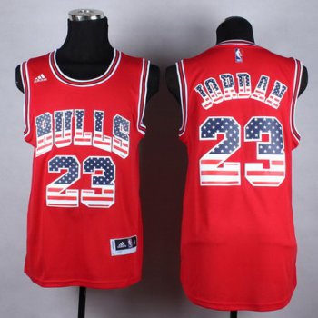 Chicago Bulls #23 Michael Jordan Revolution 30 Swingman 2014 USA Flag Fashion Red Jersey