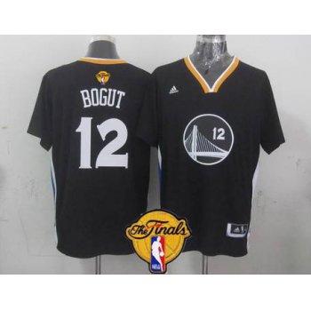 Golden State Warriors #12 Andrew Bogut 2015 The Finals New Black Short-Sleeved Jersey