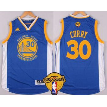 Golden State Warriors #30 Stephen Curry 2015 The Finals Blue Jersey