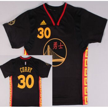 Golden State Warriors #30 Stephen Curry Revolution 30 Swingman 2015 Chinese Black Fashion Jersey