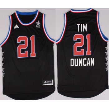 2015 NBA Western All-Stars #21 Tim Duncan Revolution 30 Swingman Black Jersey