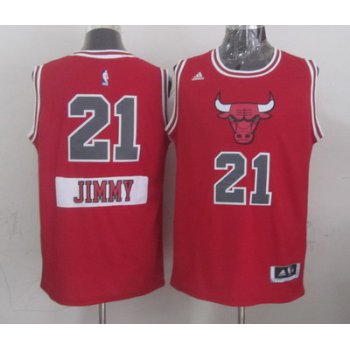 Chicago Bulls #21 Jimmy Butler Revolution 30 Swingman 2014 Christmas Day Red Jersey