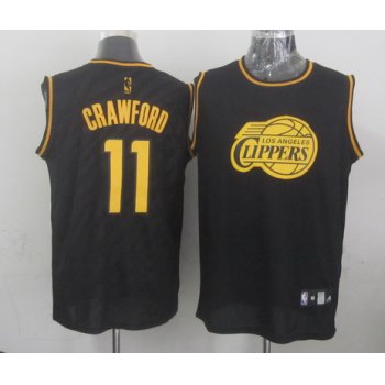 Los Angeles Clippers #11 Jamal Crawford Revolution 30 Swingman 2014 Black With Gold Jersey