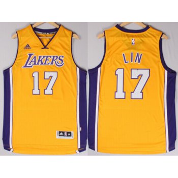 Los Angeles Lakers #17 Jeremy Lin Revolution 30 Swingman 2014 New Yellow Jersey