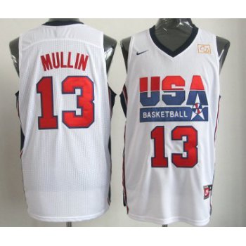 1992 Olympics Team USA #13 Chris Mullin White Swingman Jersey