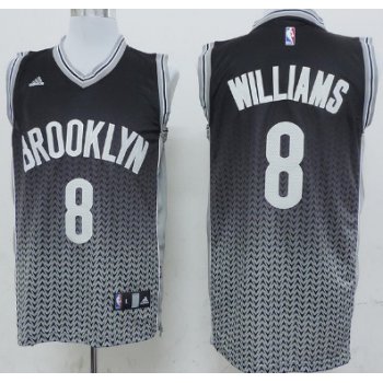 Brooklyn Nets #8 Deron Williams Black/White Resonate Fashion Jersey