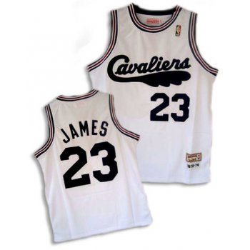 Cleveland Cavaliers #23 LeBron James 2009 White Swingman Throwback Jersey