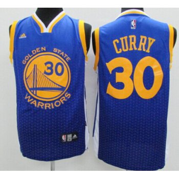 Golden State Warriors #30 Stephen Curry Blue Resonate Fashion Jersey