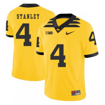 Iowa Hawkeyes 4 Nathan Stanley Yellow College Football Jersey