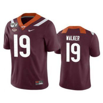 Men's Virginia Tech Hokies #19 J.R. Walker Maroon 150th College Football Nike Jersey