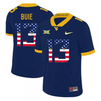 West Virginia Mountaineers 13 Andrew Buie Navy USA Flag College Football Jersey