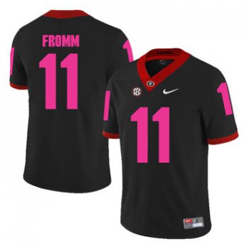 Georgia Bulldogs 11 Jake Fromm Black Breast Cancer Awareness College Football Jersey