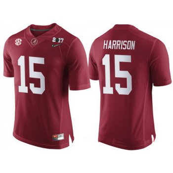 Men's Alabama Crimson Tide #15 Ronnie Harrison Red 2017 Championship Game Patch Stitched CFP Nike Limited Jersey
