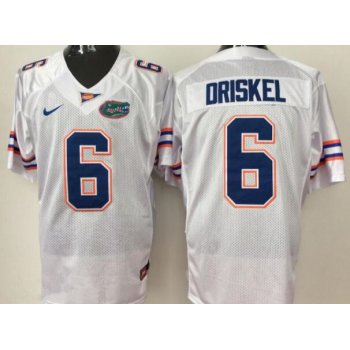 Men's Florida Gators #6 Jeff Driskel White Stitched NCAA Nike College Football Jerse