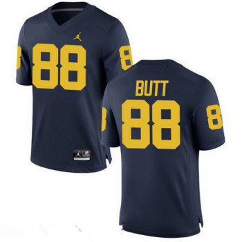 Men's Michigan Wolverines #88 Jake Butt Navy Blue Stitched College Football Brand Jordan NCAA Jersey