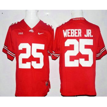 Men's Ohio State Buckeyes #25 Mike Weber Jr. Red Stitched College Football Nike NCAA Jersey