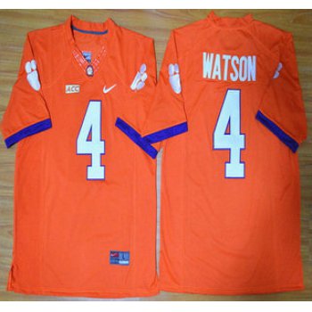Clemson Tigers #4 Deshaun Watson Orange College Football Nike Limited Jersey