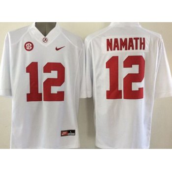 Men's Alabama Crimson Tide #12 Joe Namath White 2015 NCAA Football Nike Limited Jersey