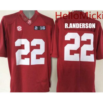 Men's Alabama Crimson Tide #22 Ryan Anderson Red 2016 BCS patch College Football Nike Limited Jersey