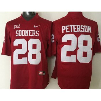 Men's Oklahoma Sooners #28 Adrian Peterson Red College Football Nike Jersey