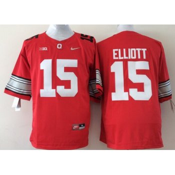 Ohio State Buckeyes #15 Ezekiel Elliott 2015 Playoff Rose Bowl Special Event Diamond Quest Red Jersey