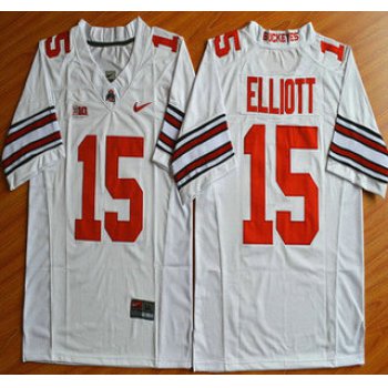 Ohio State Buckeyes #15 Ezekiel Elliott White 2015 College Football Nike Limited Jersey