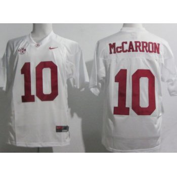 Alabama Crimson Tide #10 A.J. McCarron White Jersey