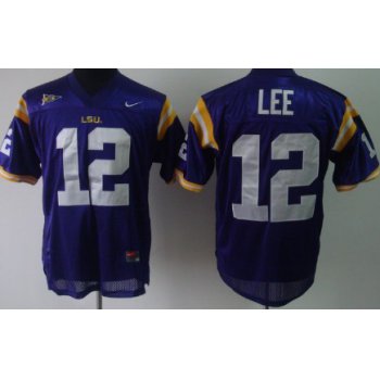 LSU Tigers #12 Jarrett Lee Purple Jersey