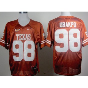 Texas Longhorns #98 Brian Orakpo Orange Jersey