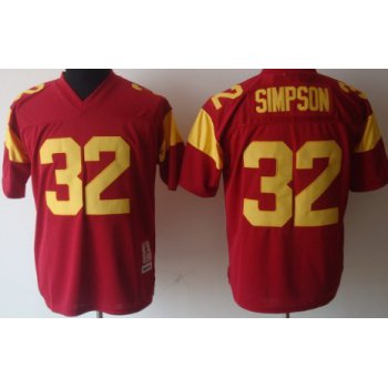 USC Trojans #32 O.J Simpson Red Throwbck Jersey