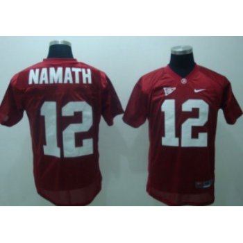 Alabama Crimson Tide #12 Namath Red Jersey