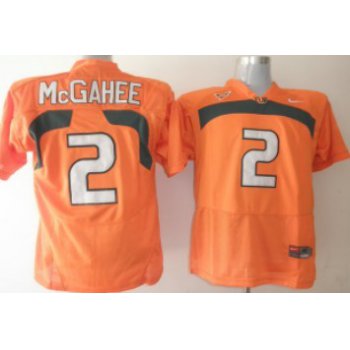Miami Hurricanes #2 McGahee Orange Jersey