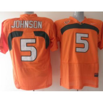 Miami Hurricanes #5 Johnson Orange Jersey