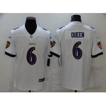 Men's Baltimore Ravens #6 Patrick Queen White 2021 Vapor Untouchable Stitched NFL Nike Limited Jersey
