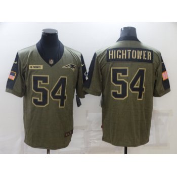 Men's New England Patriots #54 Tedy Bruschi Nike Olive 2021 Salute To Service Retired Player Limited Jersey