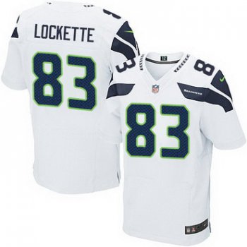 Men's Seattle Seahawks #83 Ricardo Lockette White Road NFL Nike Elite Jersey