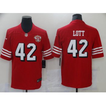 Men San Francisco 49ers 42 Lott Red 75th Nike Vapor Untouchable Limited 2021 NFL Jersey