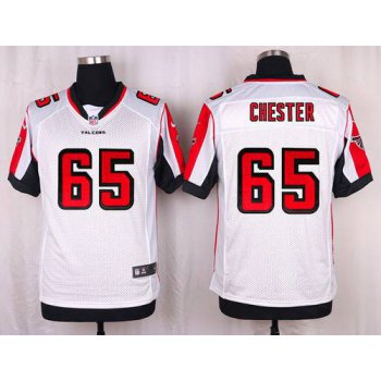 Men's Atlanta Falcons #65 Chris Chester White Road NFL Nike Elite Jersey