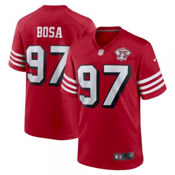 Men's San Francisco 49ers #97 Nick Bosa 75th Anniversary Red Nike Jersey