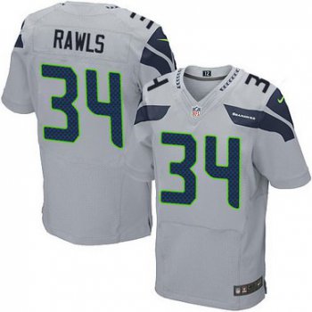 Men's Seattle Seahawks #34 Thomas Rawls Gray Alternate NFL Nike Elite Jersey