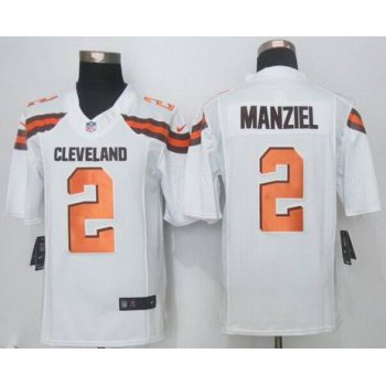 Nike Cleveland Browns #2 Johnny Manziel 2015 White Limited Jersey