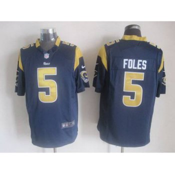 Nike St. Louis Rams #5 Nick Foles Navy Blue Game Jersey